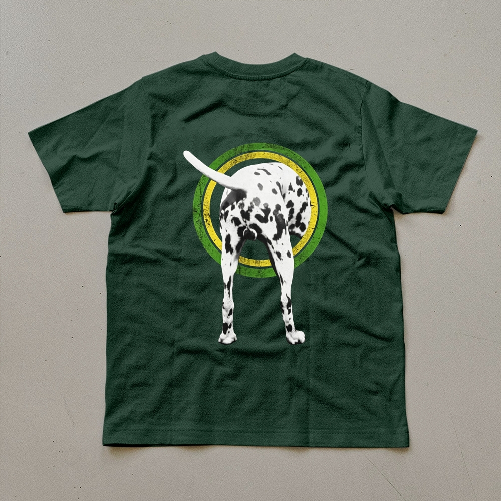 Funny Front Back Dalmatian Graphic Oversized Tee