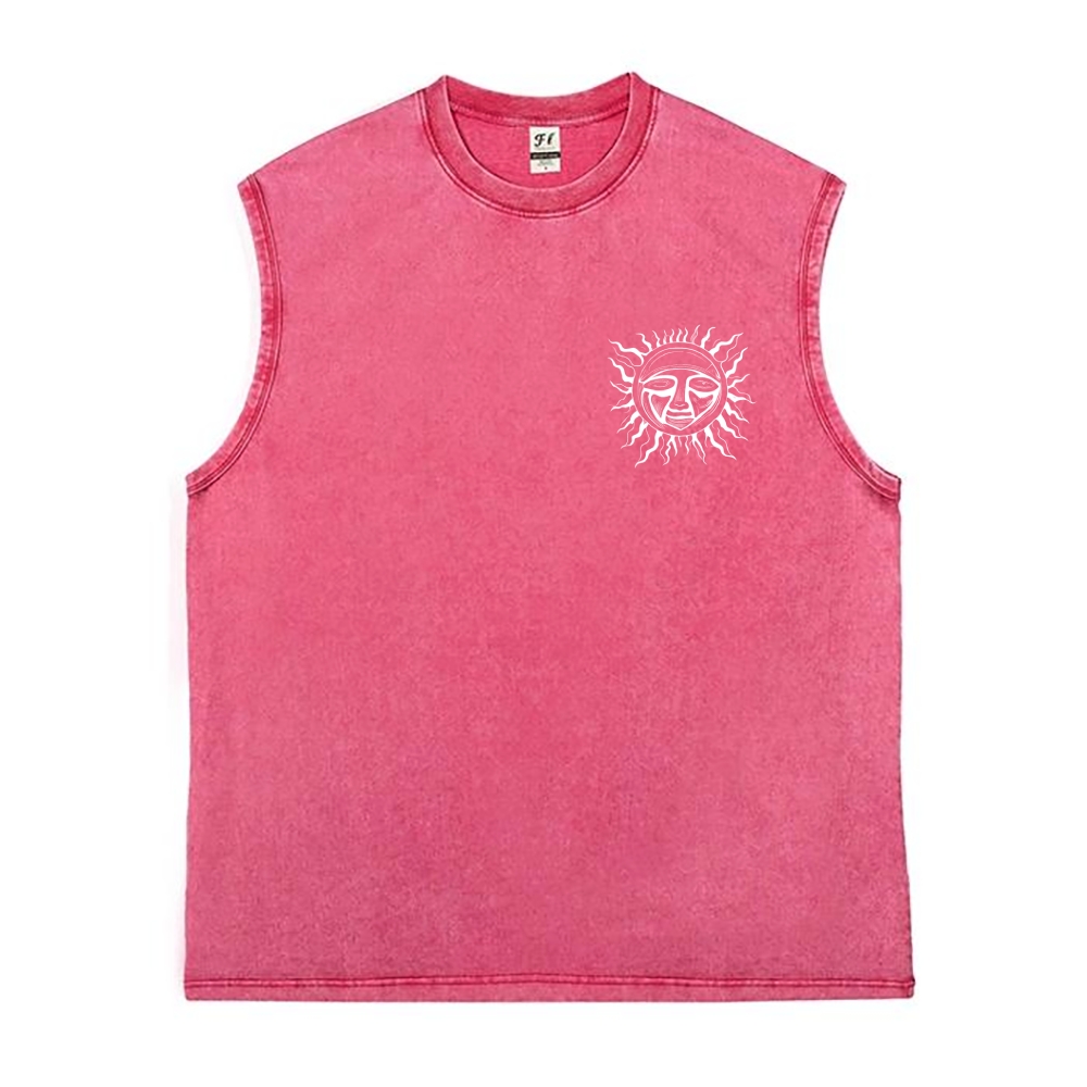 Skull Surf Double Print Washed Tank Top