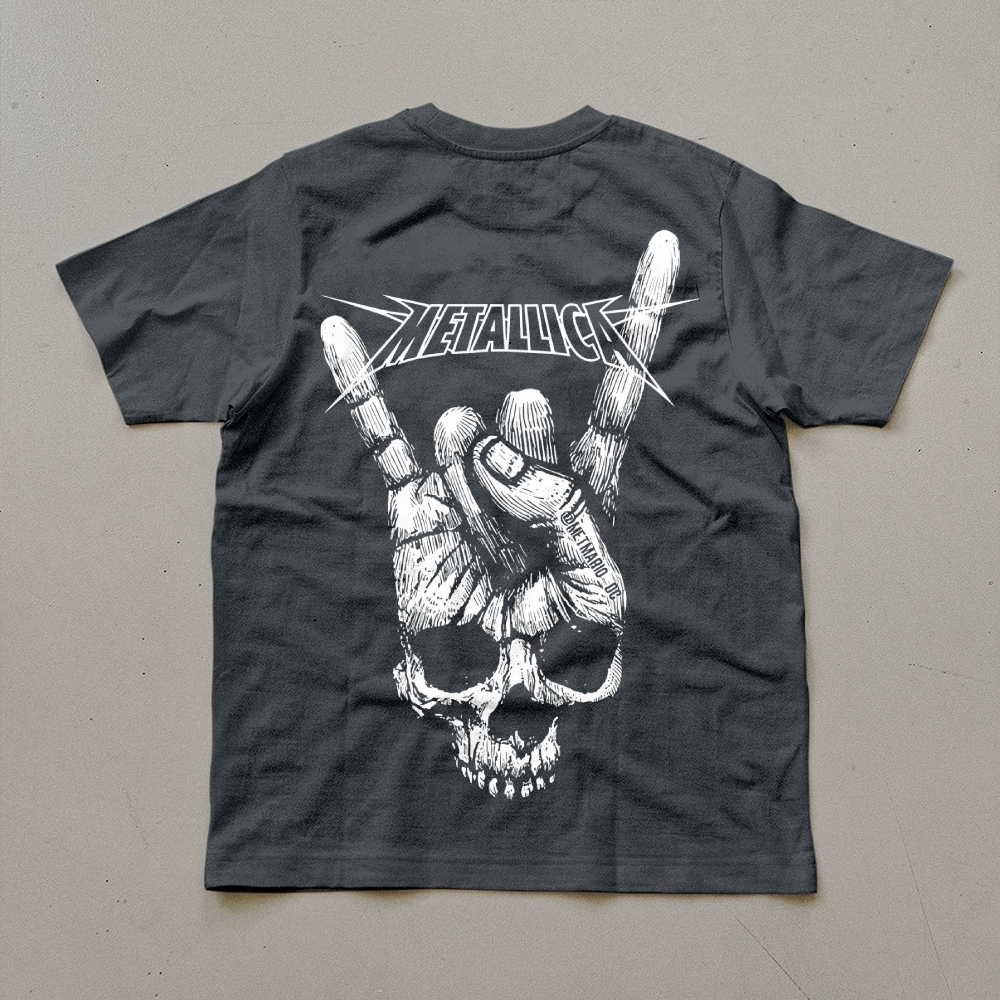Metallica Rock On Skull Graphic Band Tee