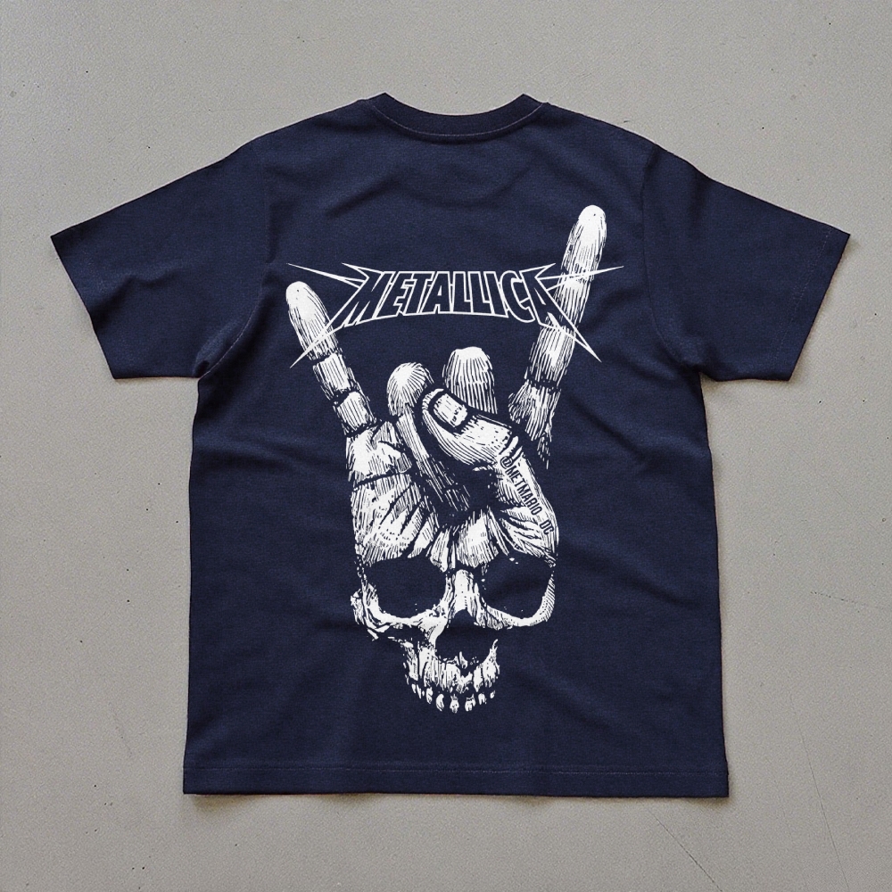 Metallica Rock On Skull Graphic Band Tee