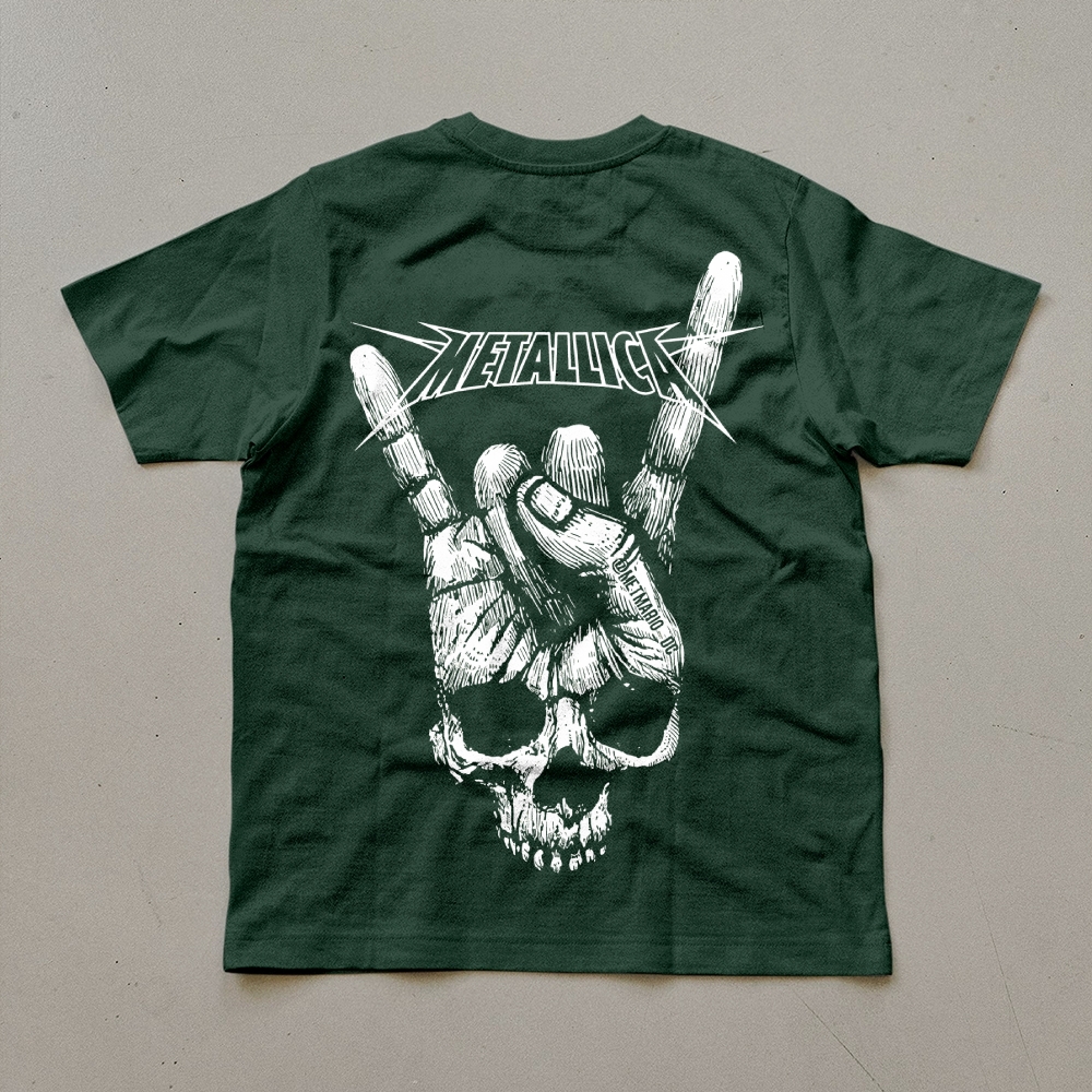 Metallica Rock On Skull Graphic Band Tee