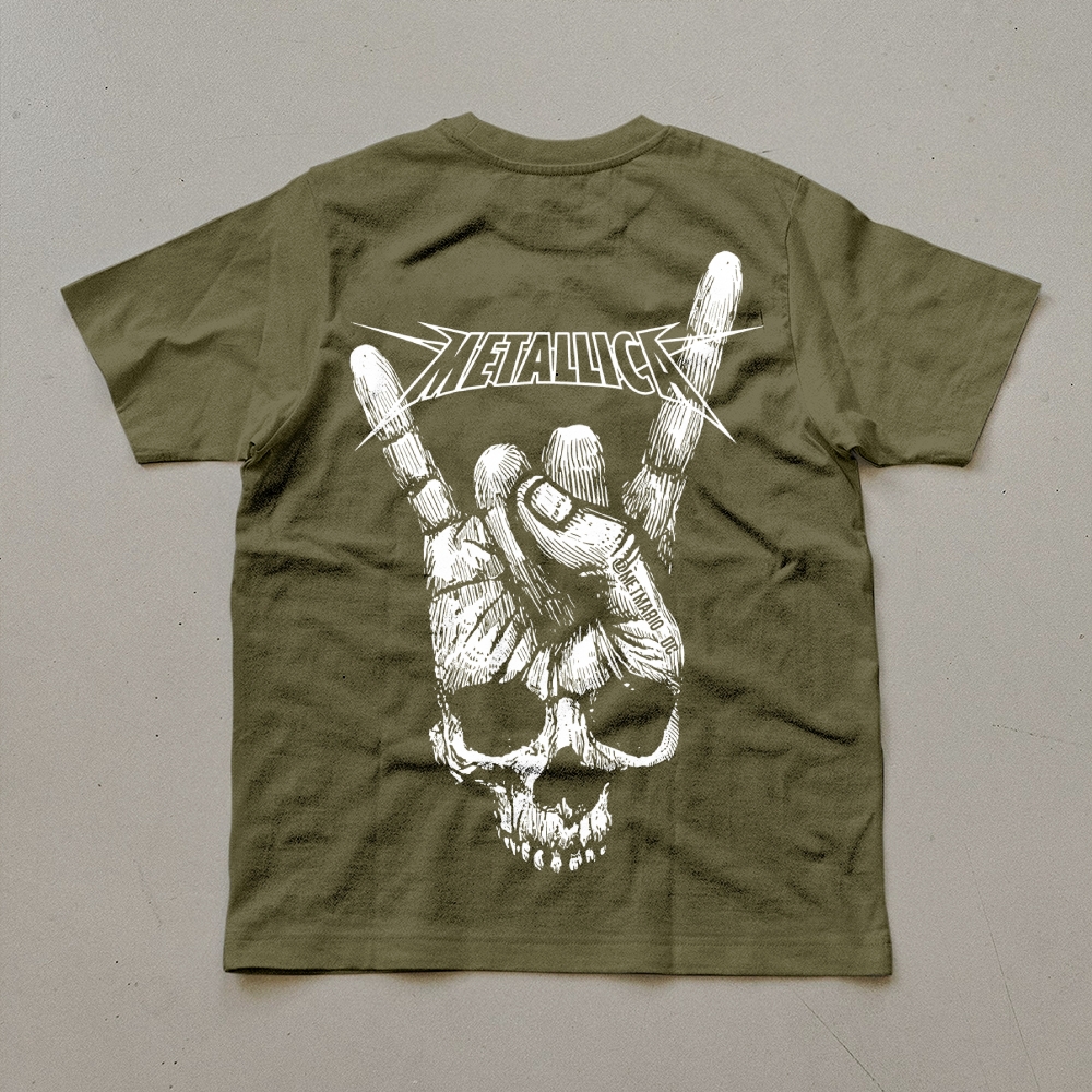 Metallica Rock On Skull Graphic Band Tee