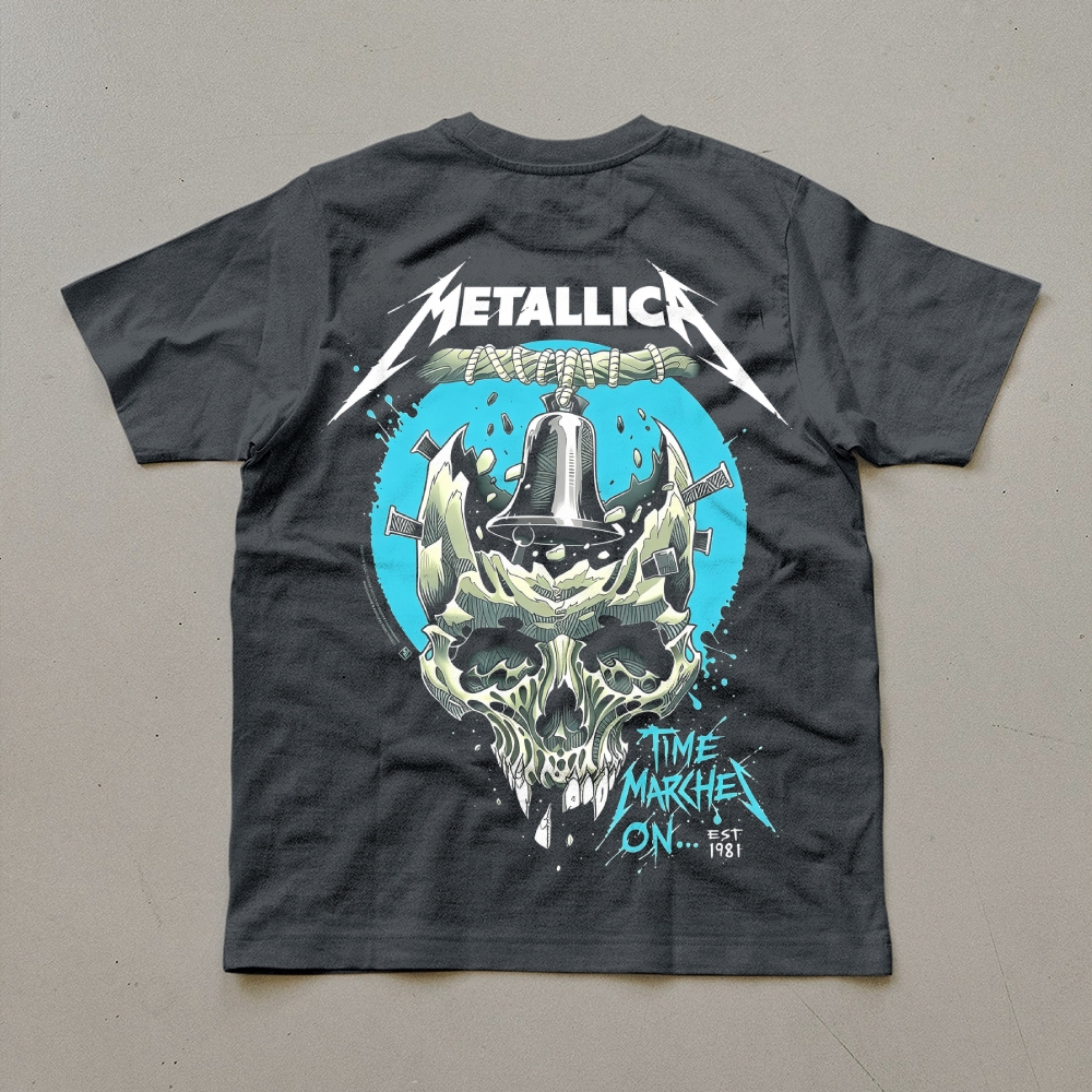 Metallica Time Marches On Bell Skull Tee