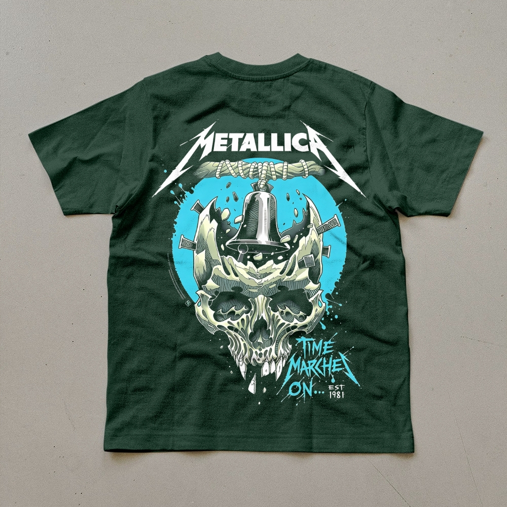 Metallica Time Marches On Bell Skull Tee