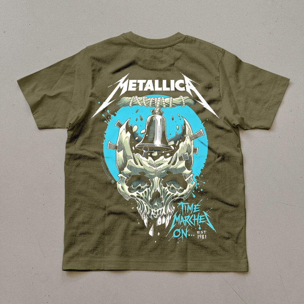 Metallica Time Marches On Bell Skull Tee