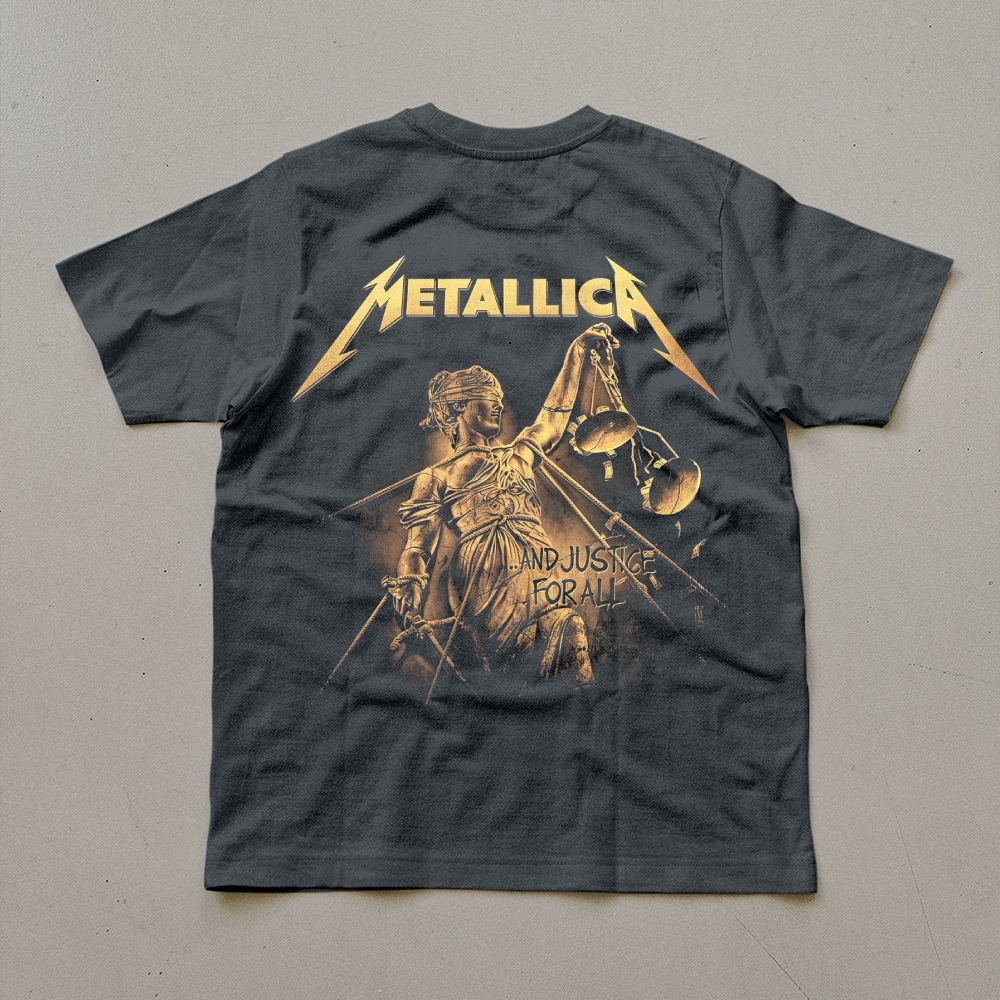 Metallica And Justice For All Golden Lady Justice Tee