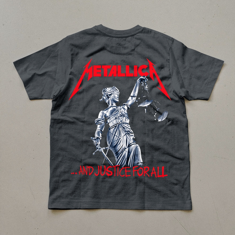 Metallica And Justice For All Red Lady Justice Tee
