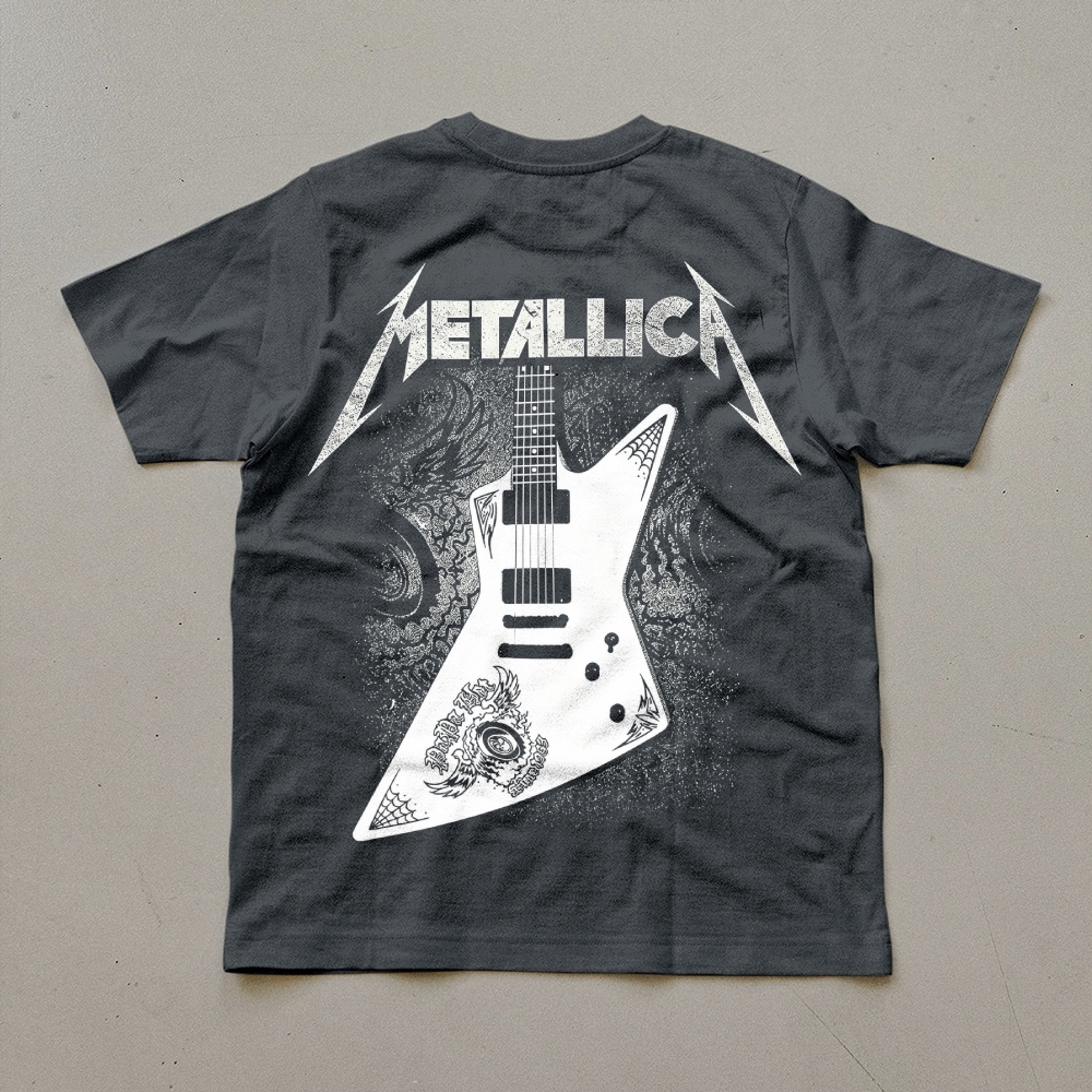 Metallica White Explorer Guitar Graphic Tee