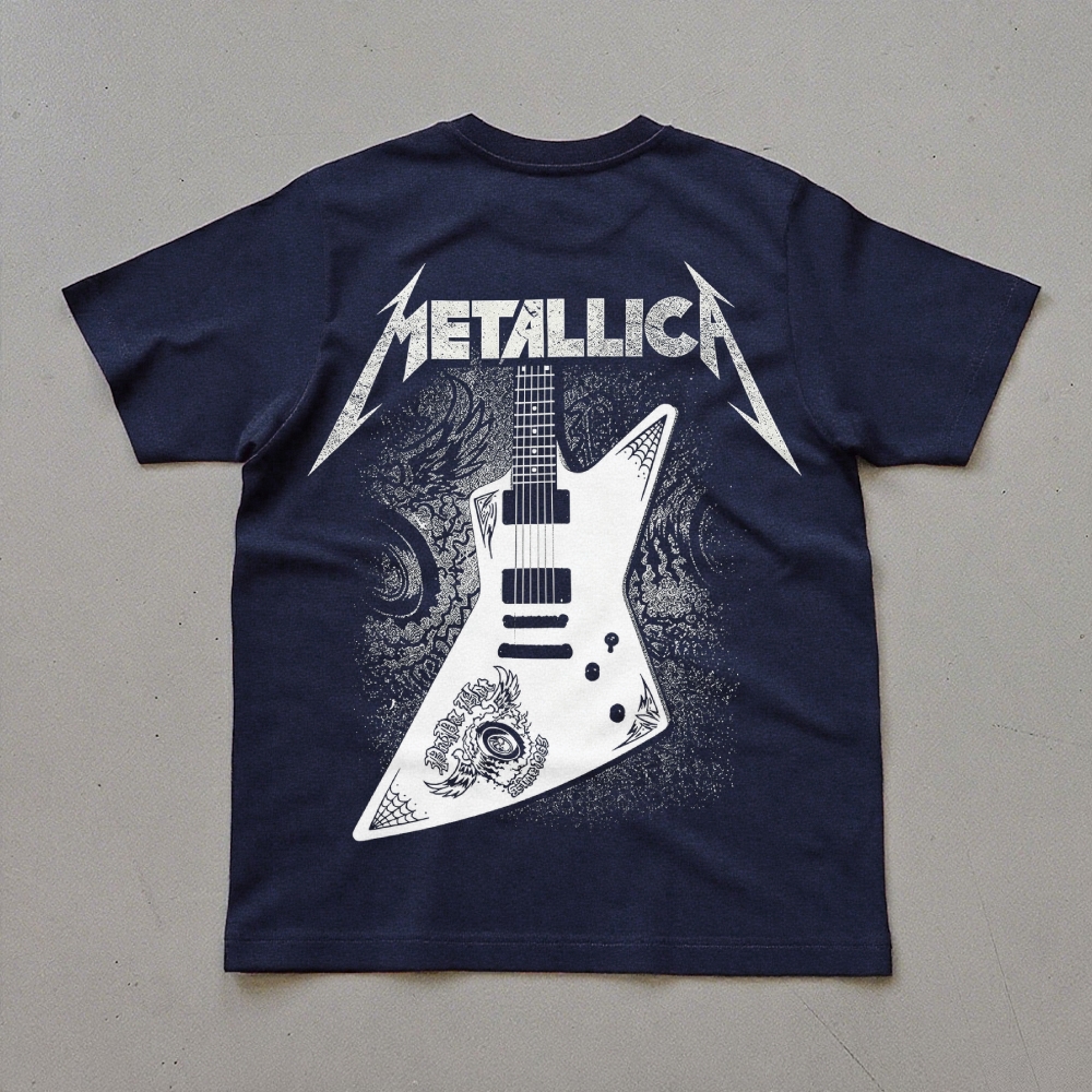 Metallica White Explorer Guitar Graphic Tee