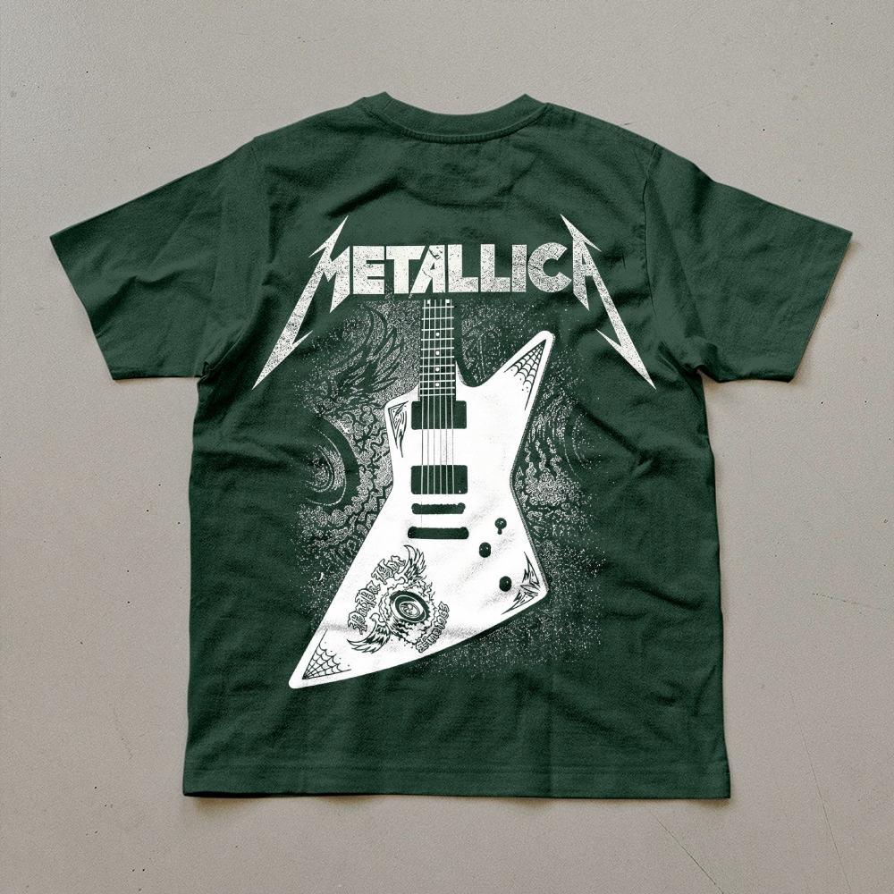 Metallica White Explorer Guitar Graphic Tee