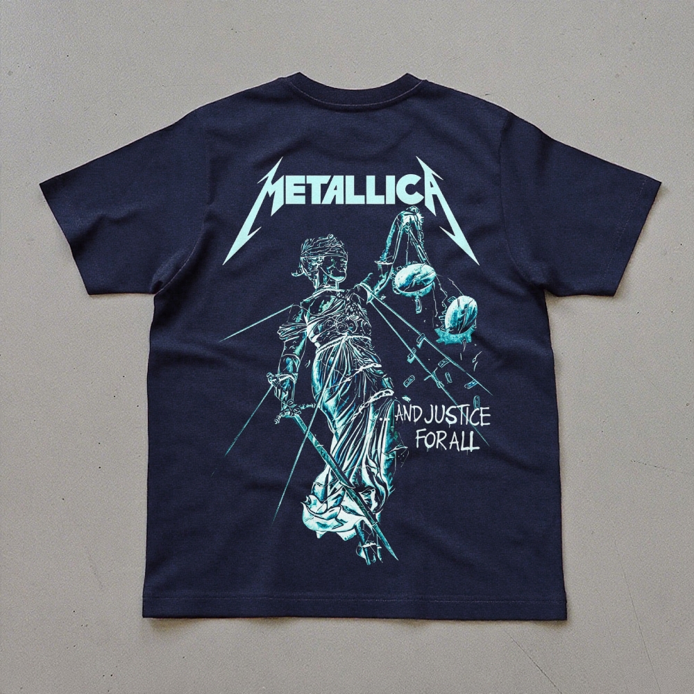 Metallica And Justice For All Cyan Lady Justice Tee