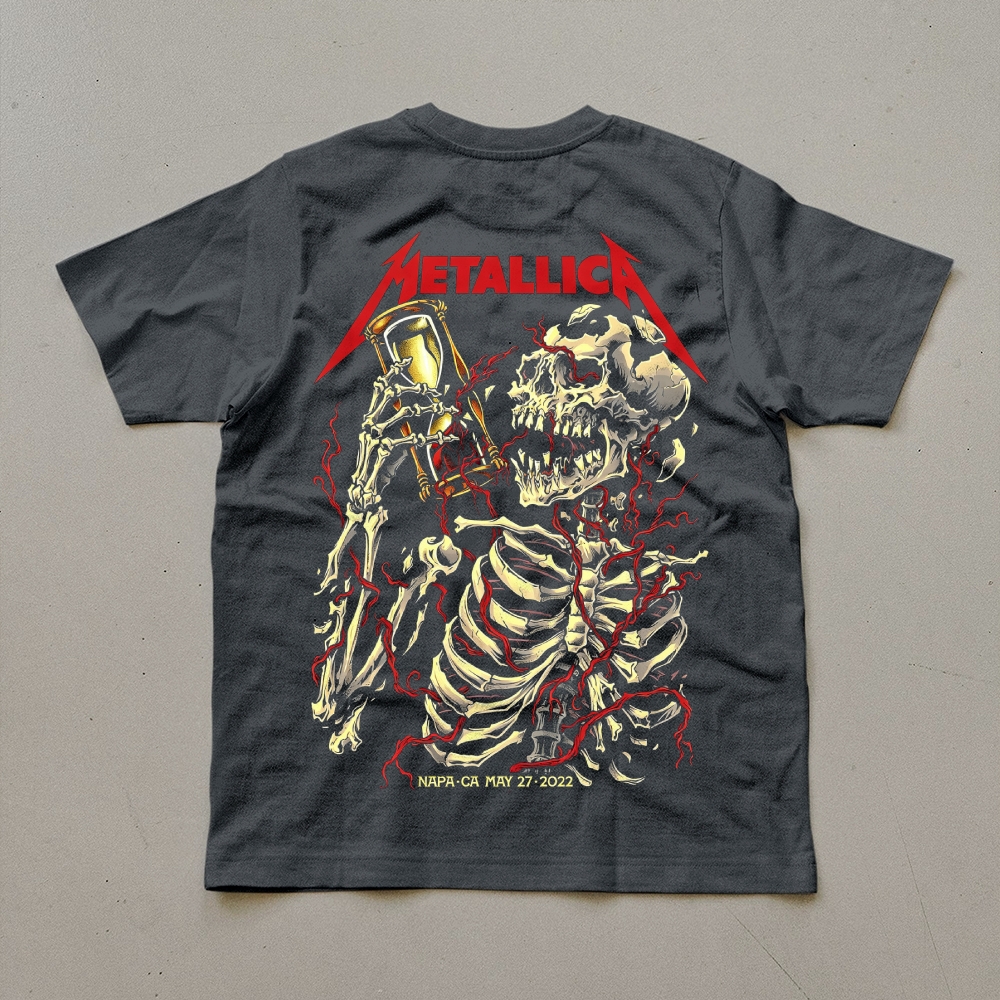 Metallica Hourglass Skeleton Concert Tee