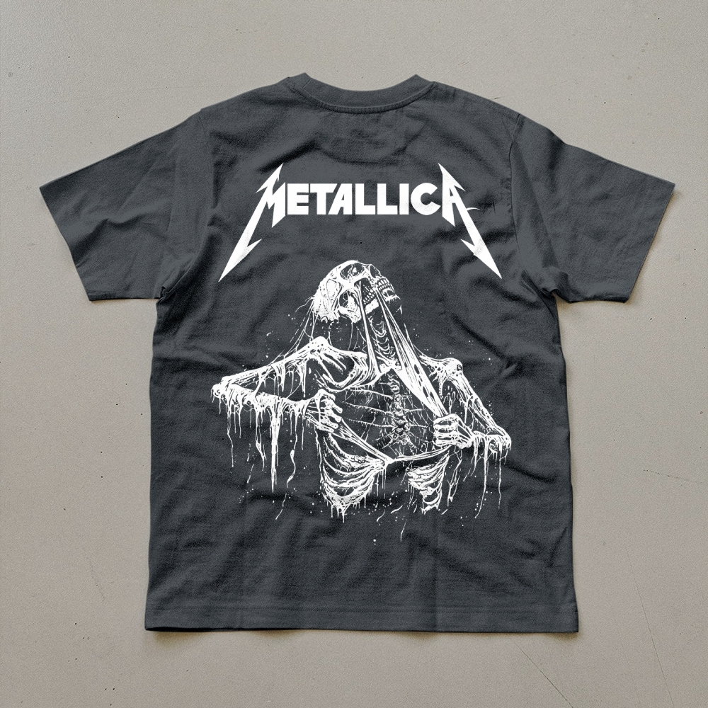 Metallica Dripping Skeleton Horror Graphic Tee