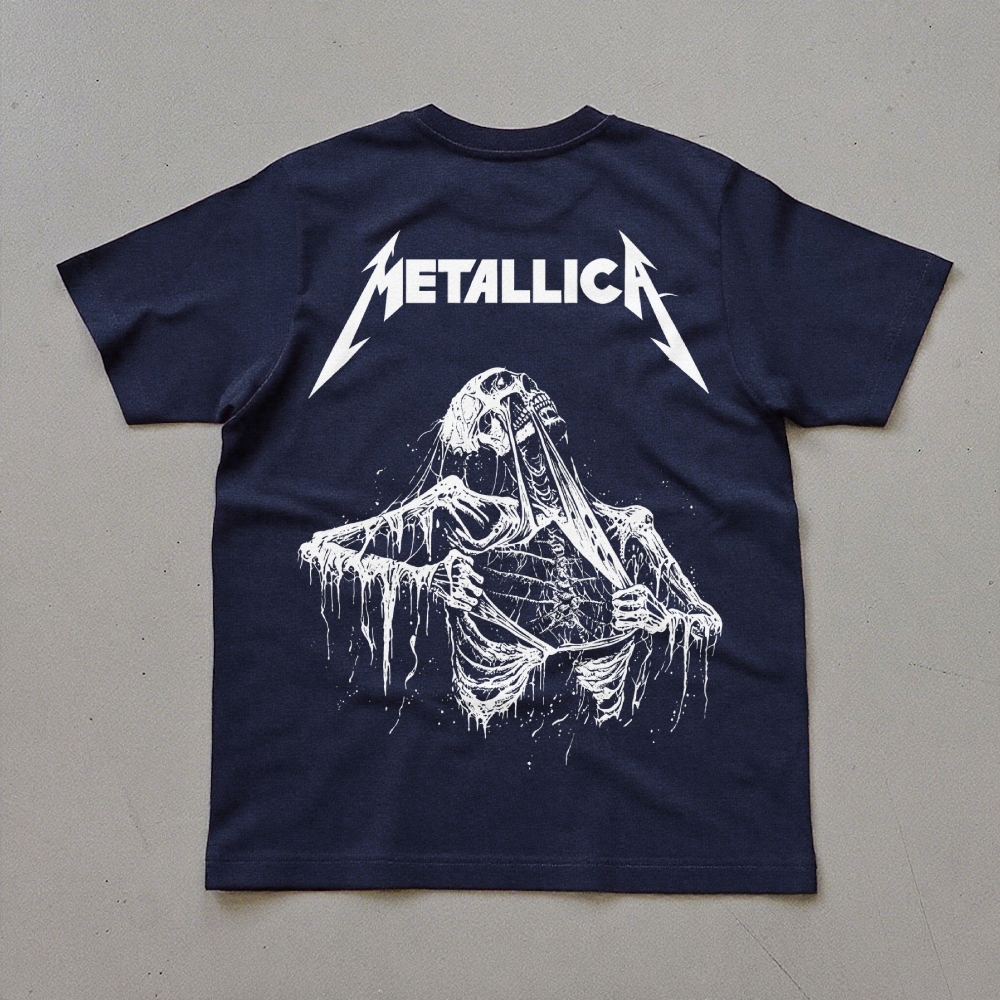Metallica Dripping Skeleton Horror Graphic Tee