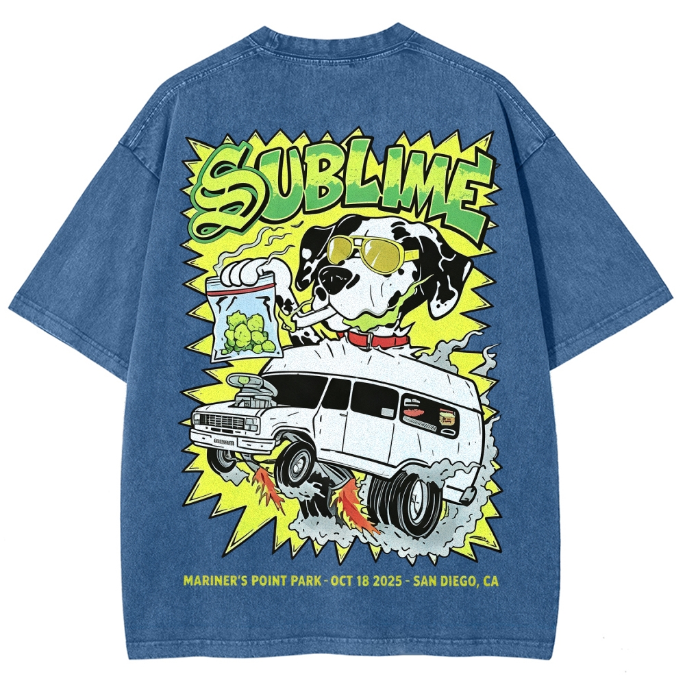 Sublime San Diego Dalmatian Van Tour Washed Tee