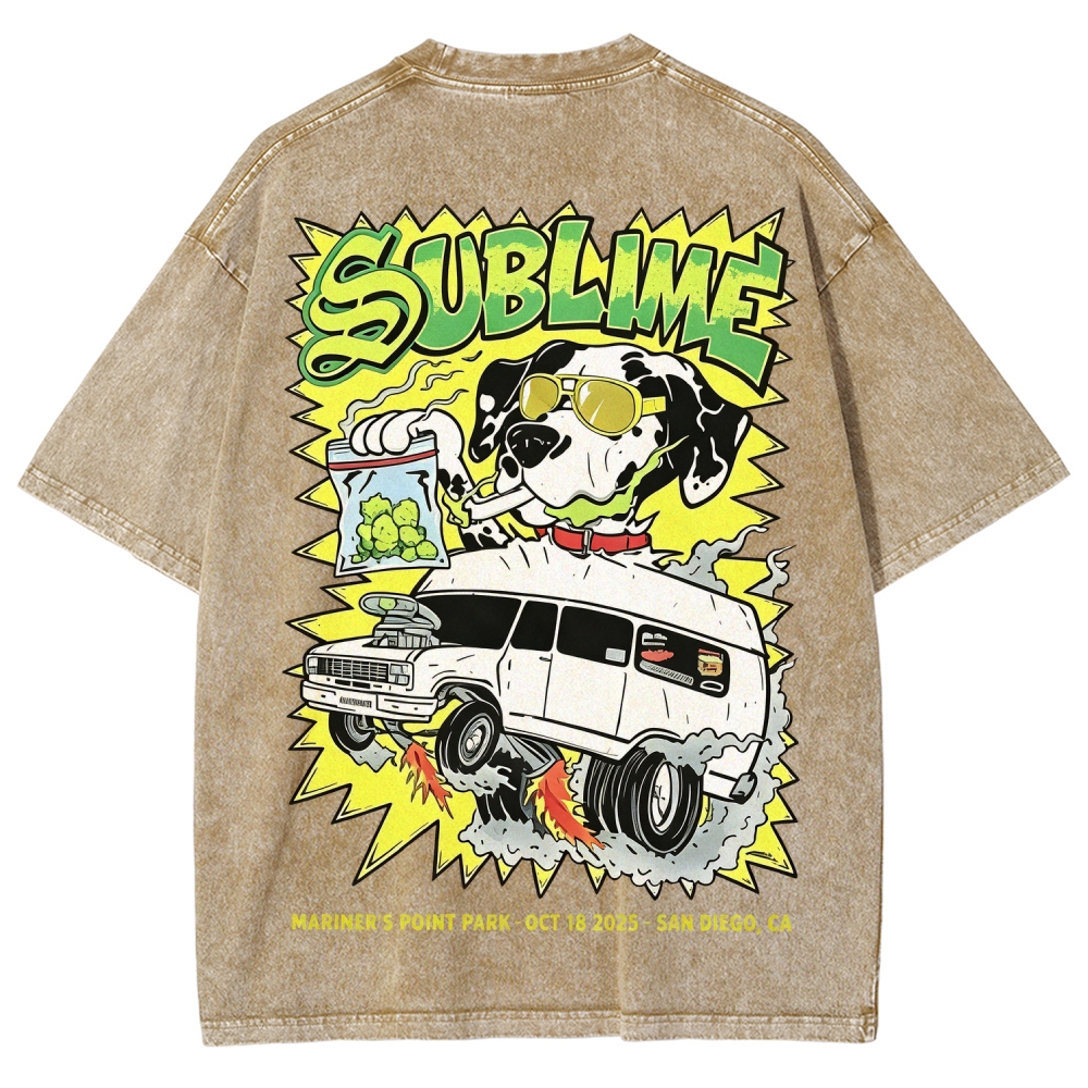 Sublime San Diego Dalmatian Van Tour Washed Tee