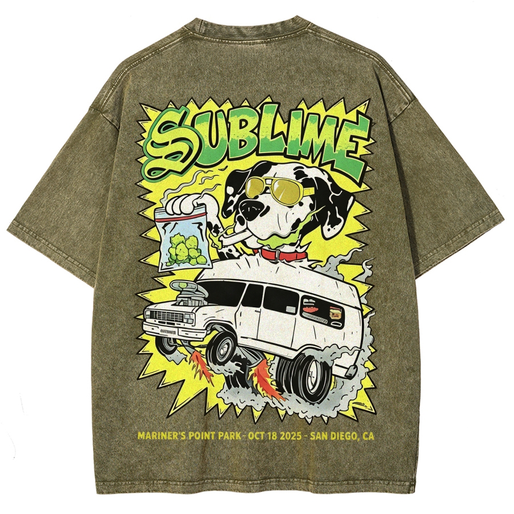 Sublime San Diego Dalmatian Van Tour Washed Tee