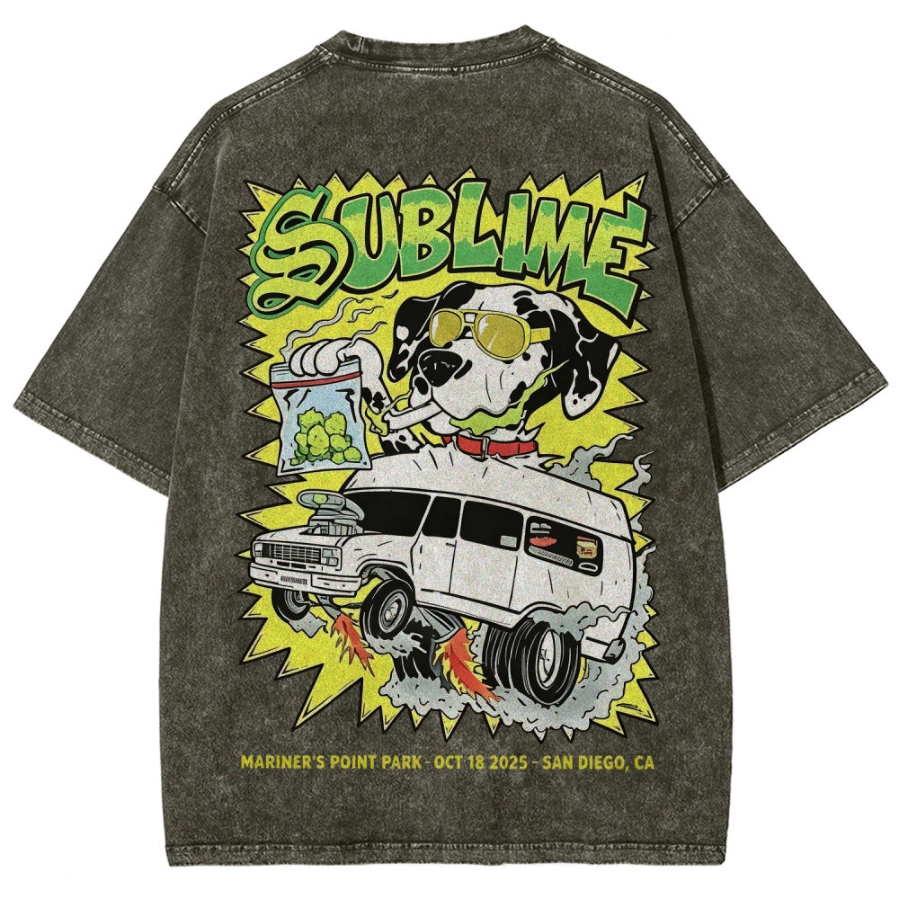 Sublime San Diego Dalmatian Van Tour Washed Tee
