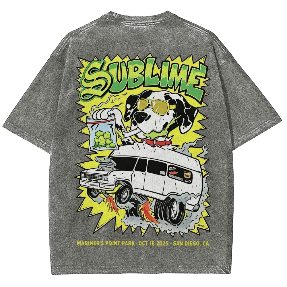 Sublime San Diego Dalmatian Van Tour Washed Tee