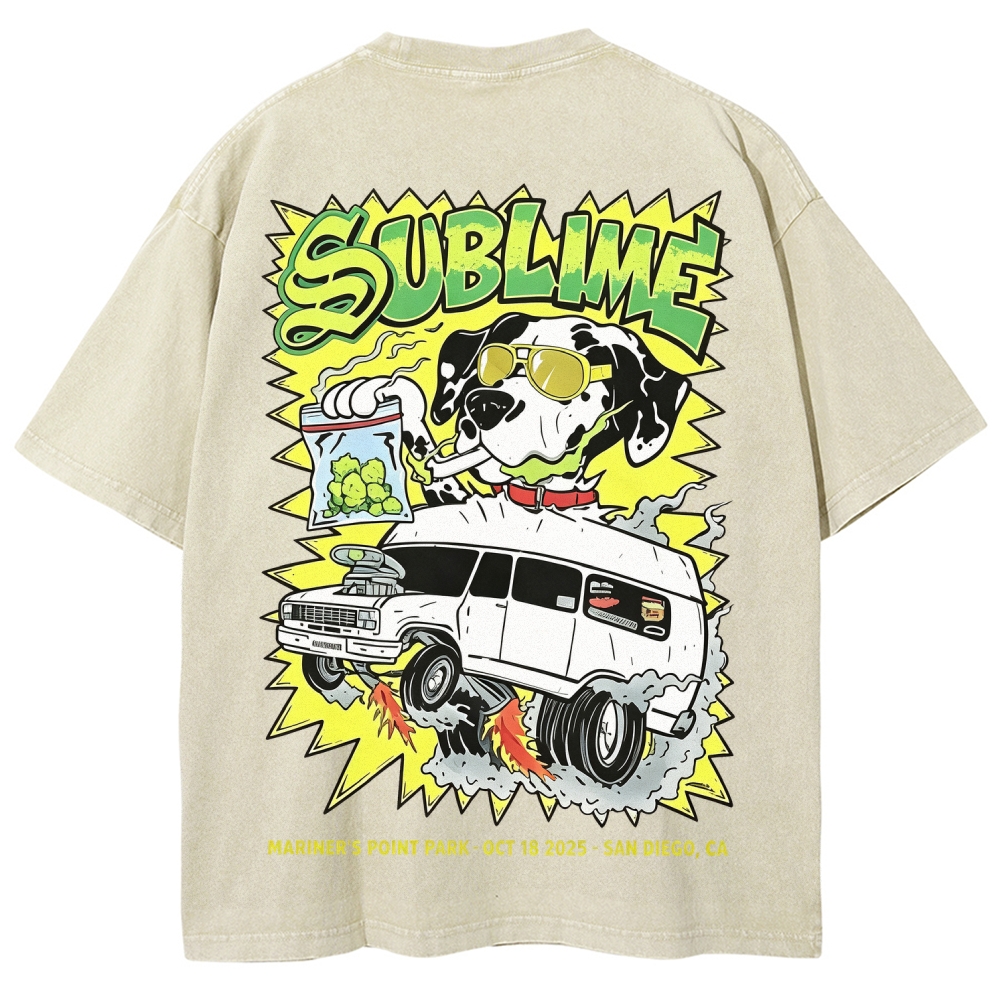 Sublime San Diego Dalmatian Van Tour Washed Tee
