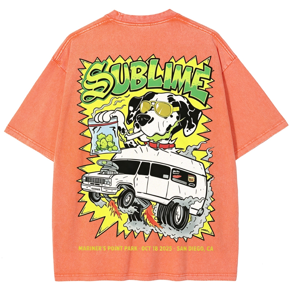Sublime San Diego Dalmatian Van Tour Washed Tee