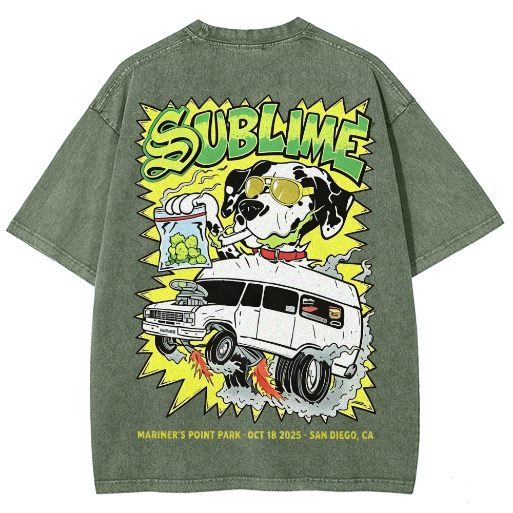 Sublime San Diego Dalmatian Van Tour Washed Tee