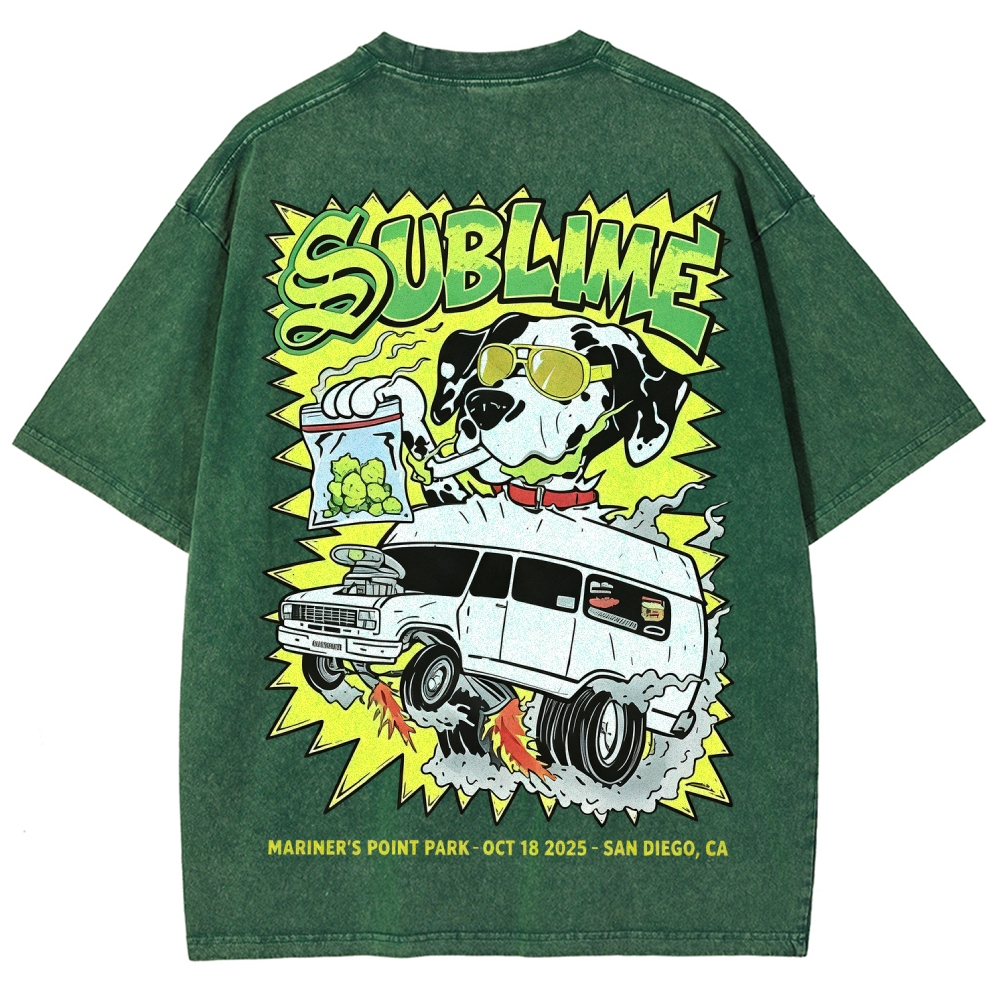 Sublime San Diego Dalmatian Van Tour Washed Tee