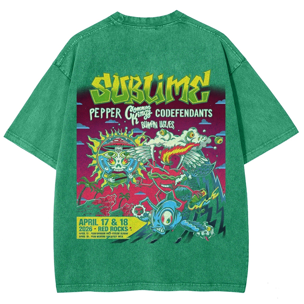 Mini Chest Emblem Vibrant Gig Poster Back Oversized Tee