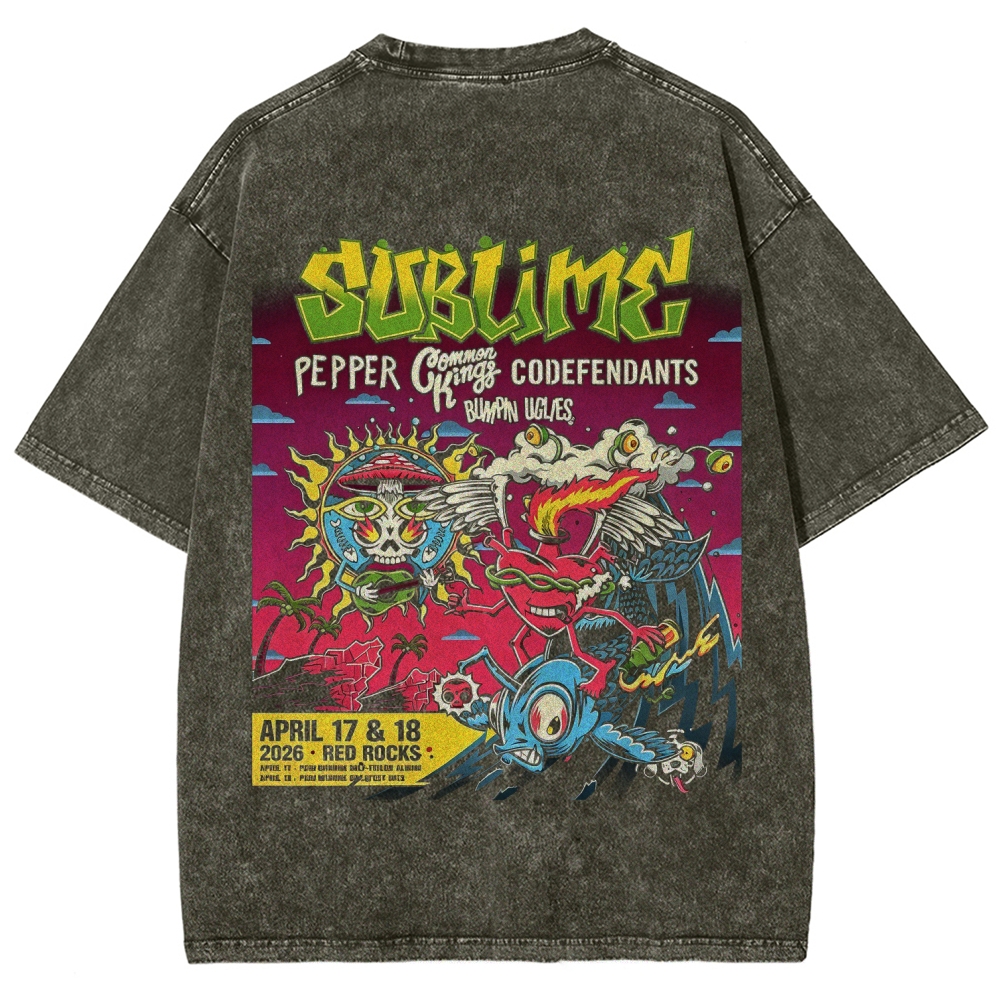 Mini Chest Emblem Vibrant Gig Poster Back Oversized Tee