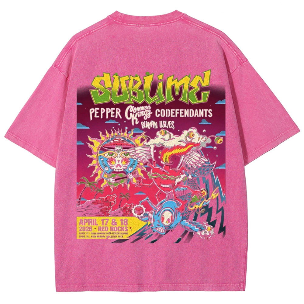 Mini Chest Emblem Vibrant Gig Poster Back Oversized Tee