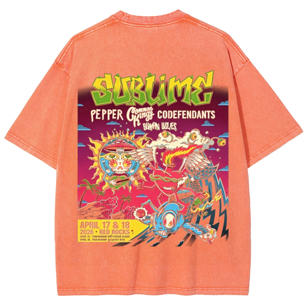 Mini Chest Emblem Vibrant Gig Poster Back Oversized Tee