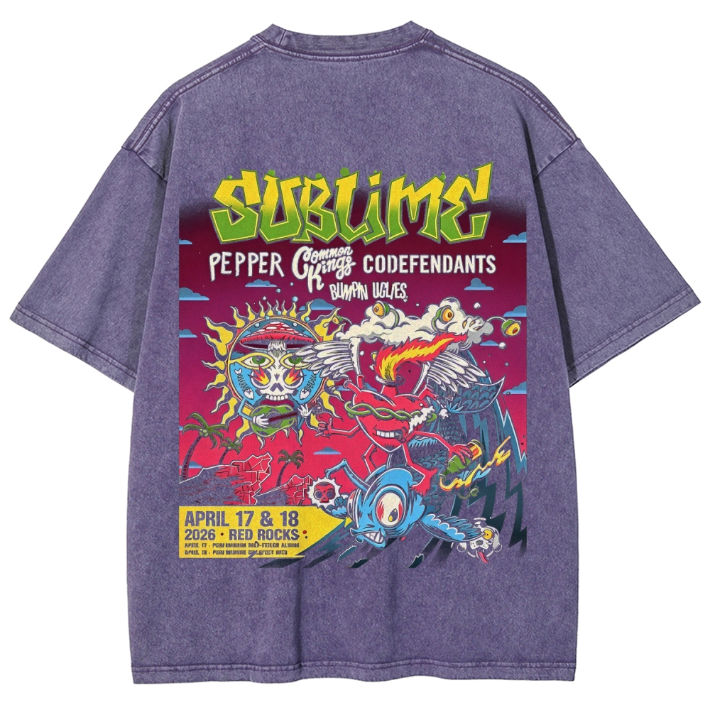 Mini Chest Emblem Vibrant Gig Poster Back Oversized Tee