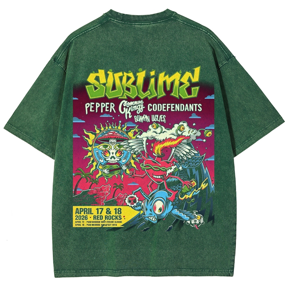 Mini Chest Emblem Vibrant Gig Poster Back Oversized Tee