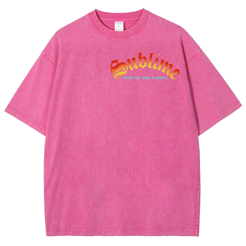 Small Front Lettering Elaborate Sun Back Print Tee