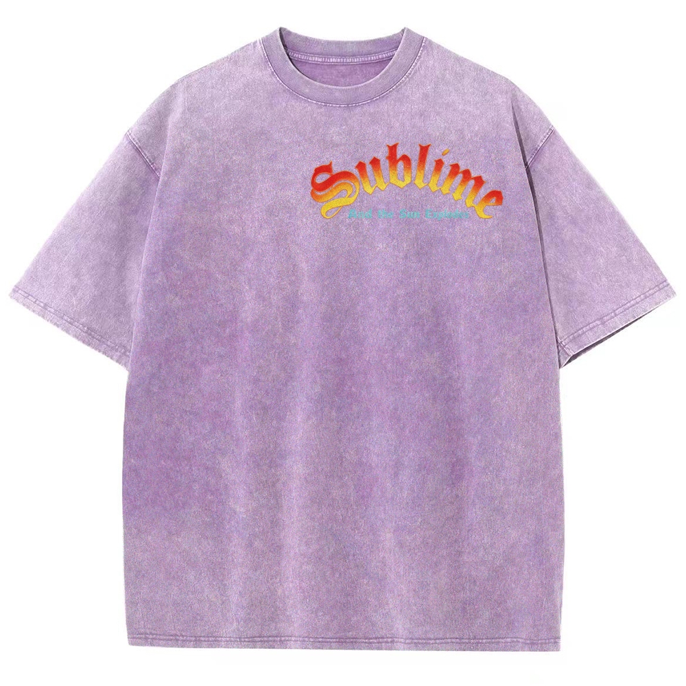 Small Front Lettering Elaborate Sun Back Print Tee