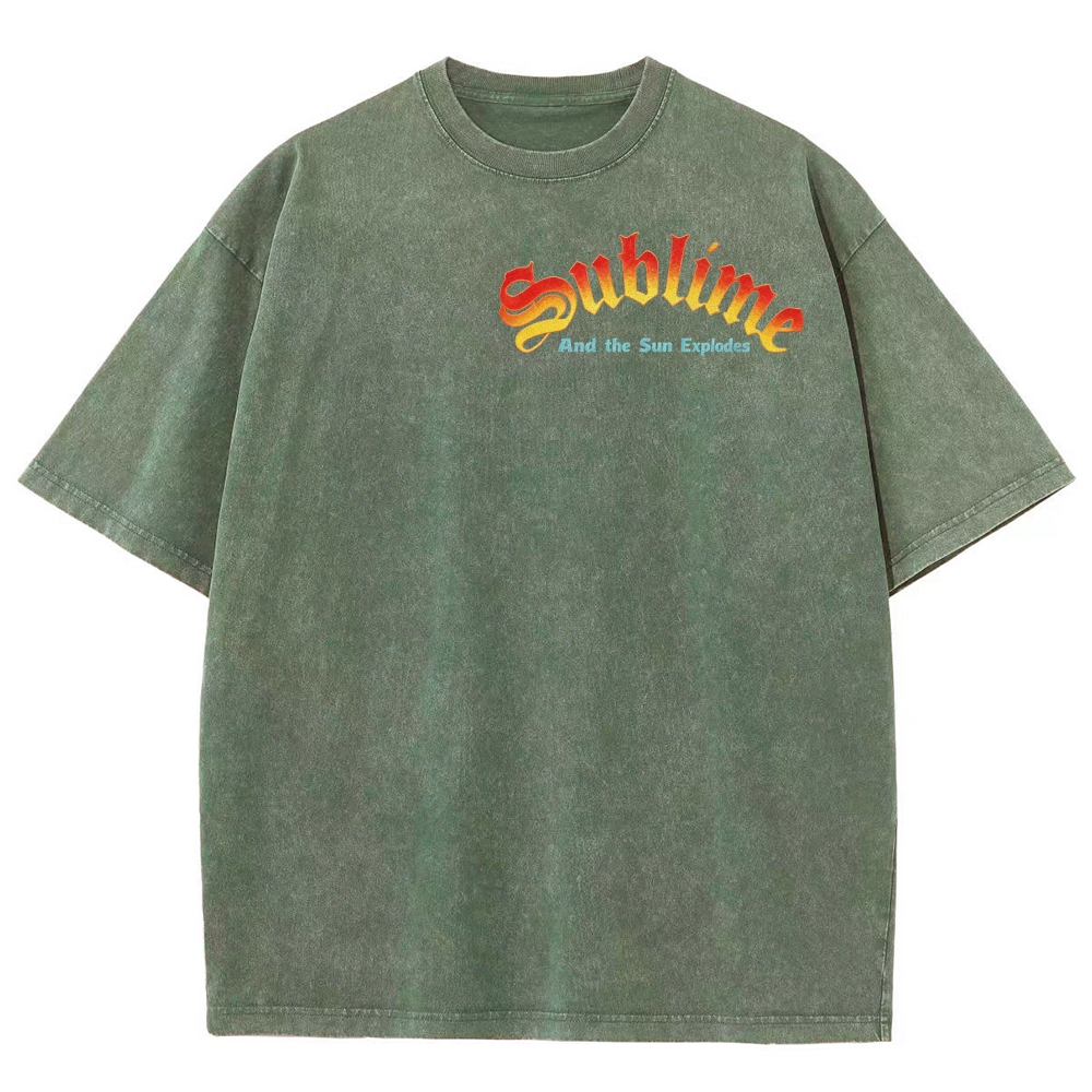 Small Front Lettering Elaborate Sun Back Print Tee