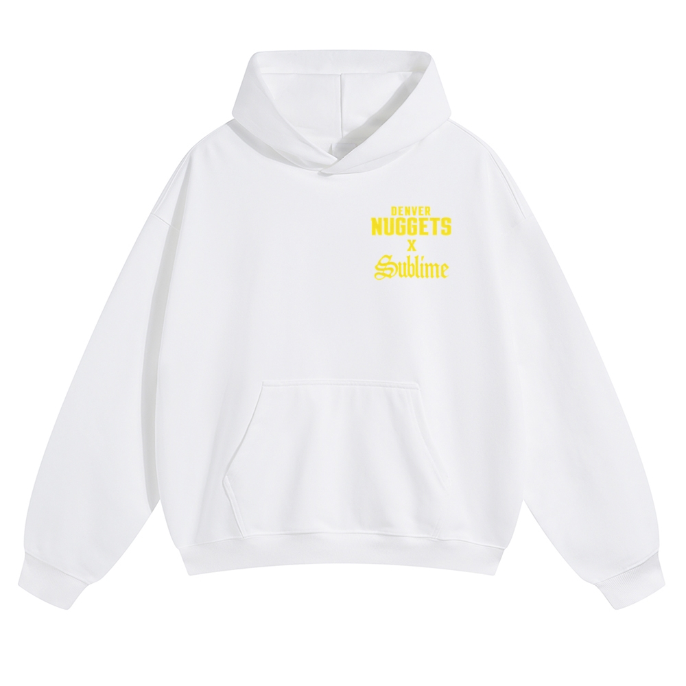 Minimal Chest Co-brand Text Burning Emblem Back Hoodie