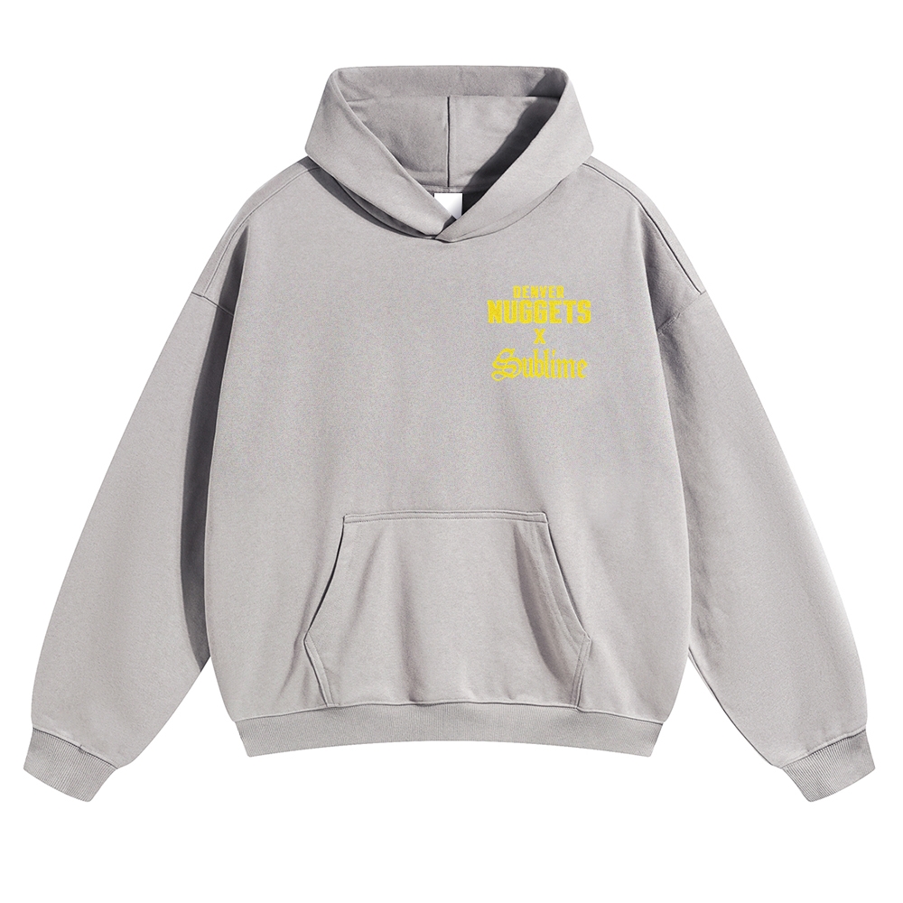 Minimal Chest Co-brand Text Burning Emblem Back Hoodie