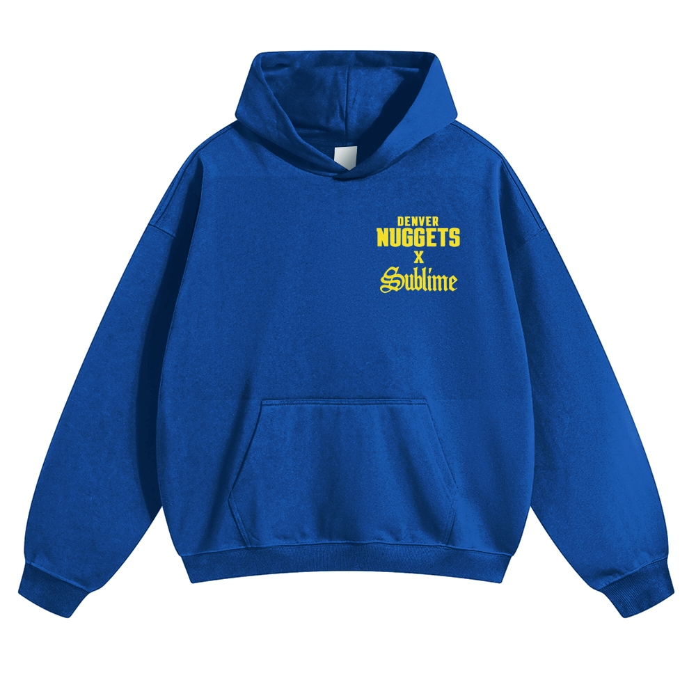 Minimal Chest Co-brand Text Burning Emblem Back Hoodie