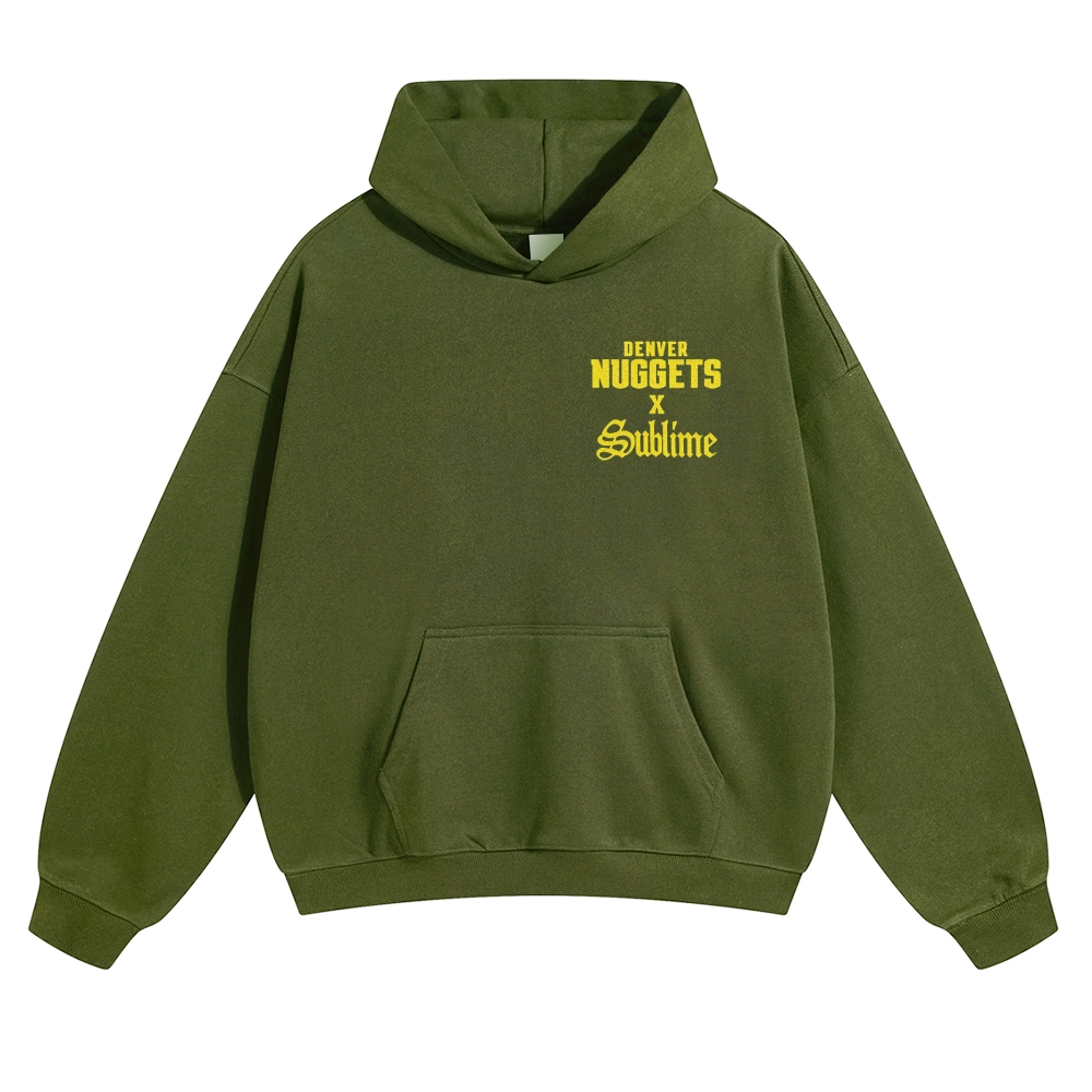 Minimal Chest Co-brand Text Burning Emblem Back Hoodie