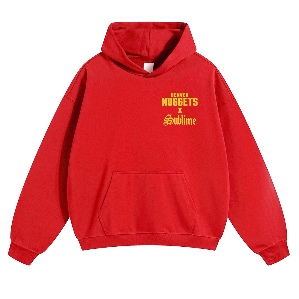 Minimal Chest Co-brand Text Burning Emblem Back Hoodie