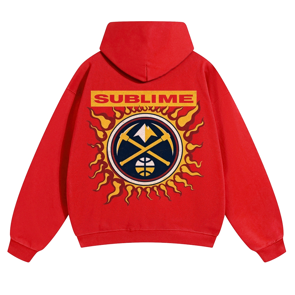 Minimal Chest Co-brand Text Burning Emblem Back Hoodie
