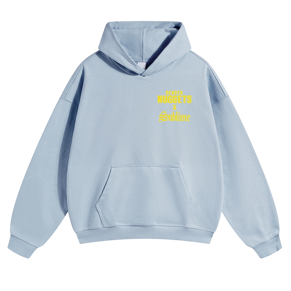 Minimal Chest Co-brand Text Burning Emblem Back Hoodie