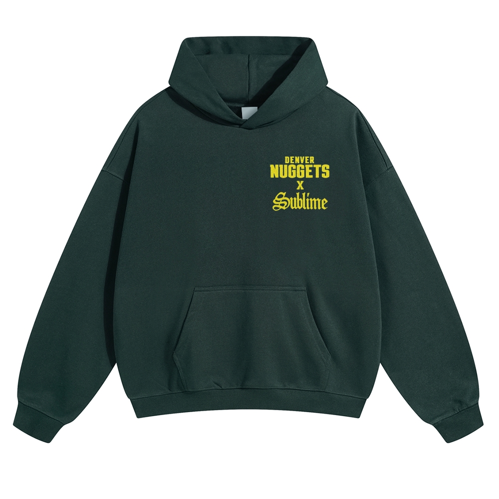 Minimal Chest Co-brand Text Burning Emblem Back Hoodie