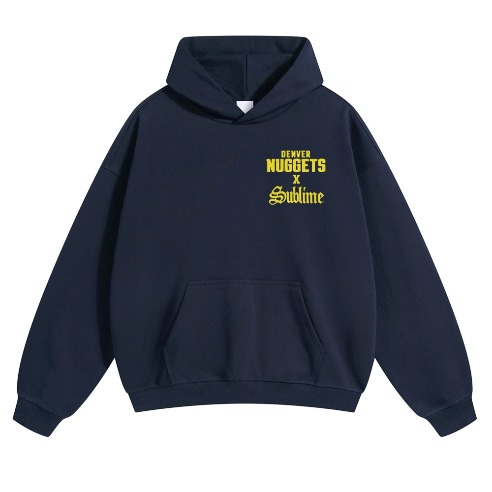 Minimal Chest Co-brand Text Burning Emblem Back Hoodie