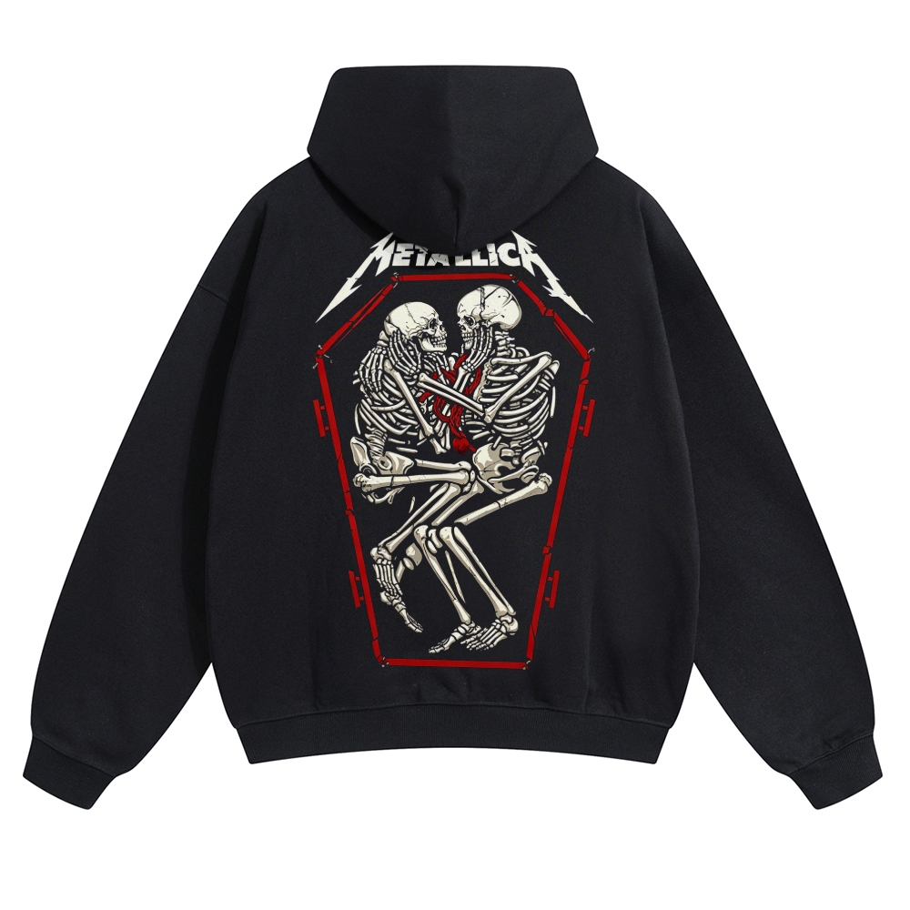 Metallica Coffin Skeleton Couple Graphic Hoodie