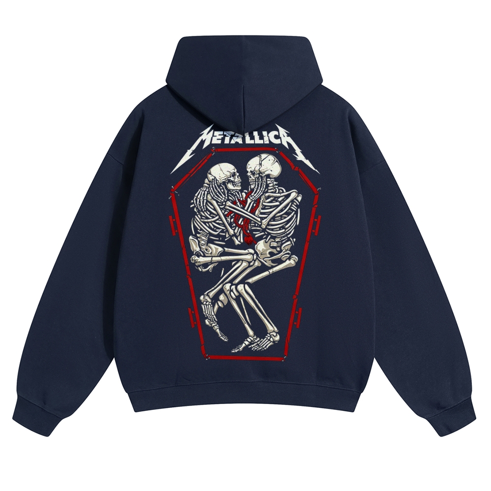 Metallica Coffin Skeleton Couple Graphic Hoodie