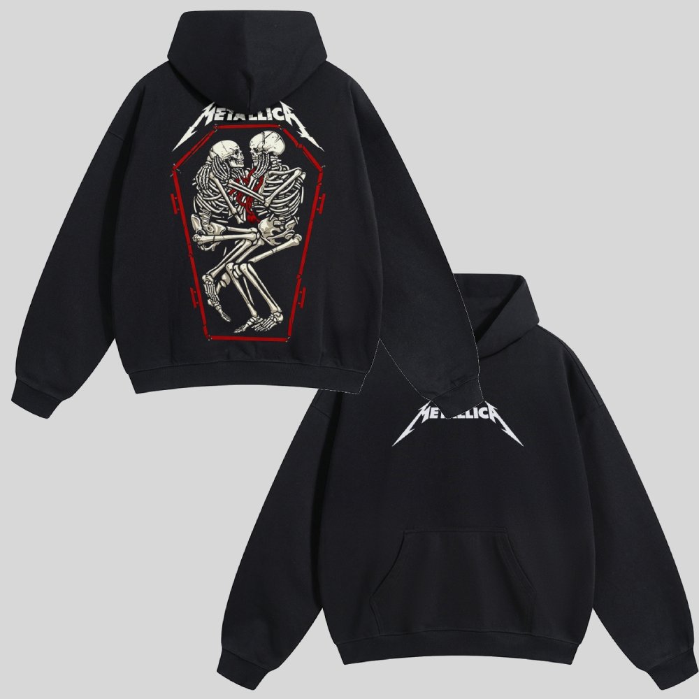 Metallica Coffin Skeleton Couple Graphic Hoodie
