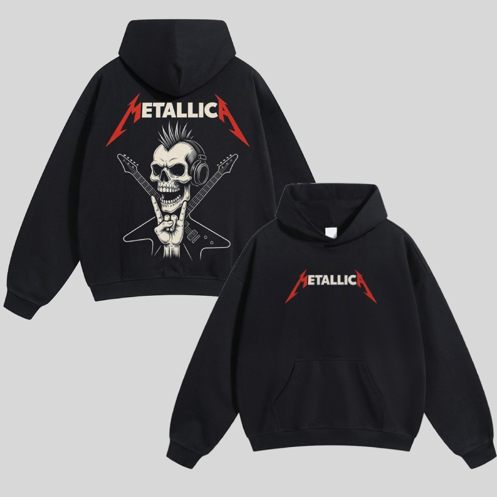 Metallica Mohawk Skull Cross Guitar Hoodie