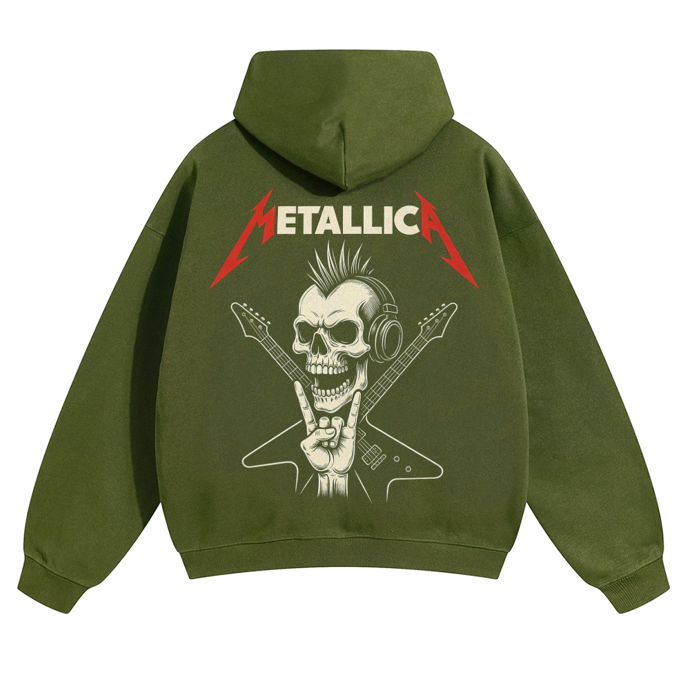 Metallica Mohawk Skull Cross Guitar Hoodie